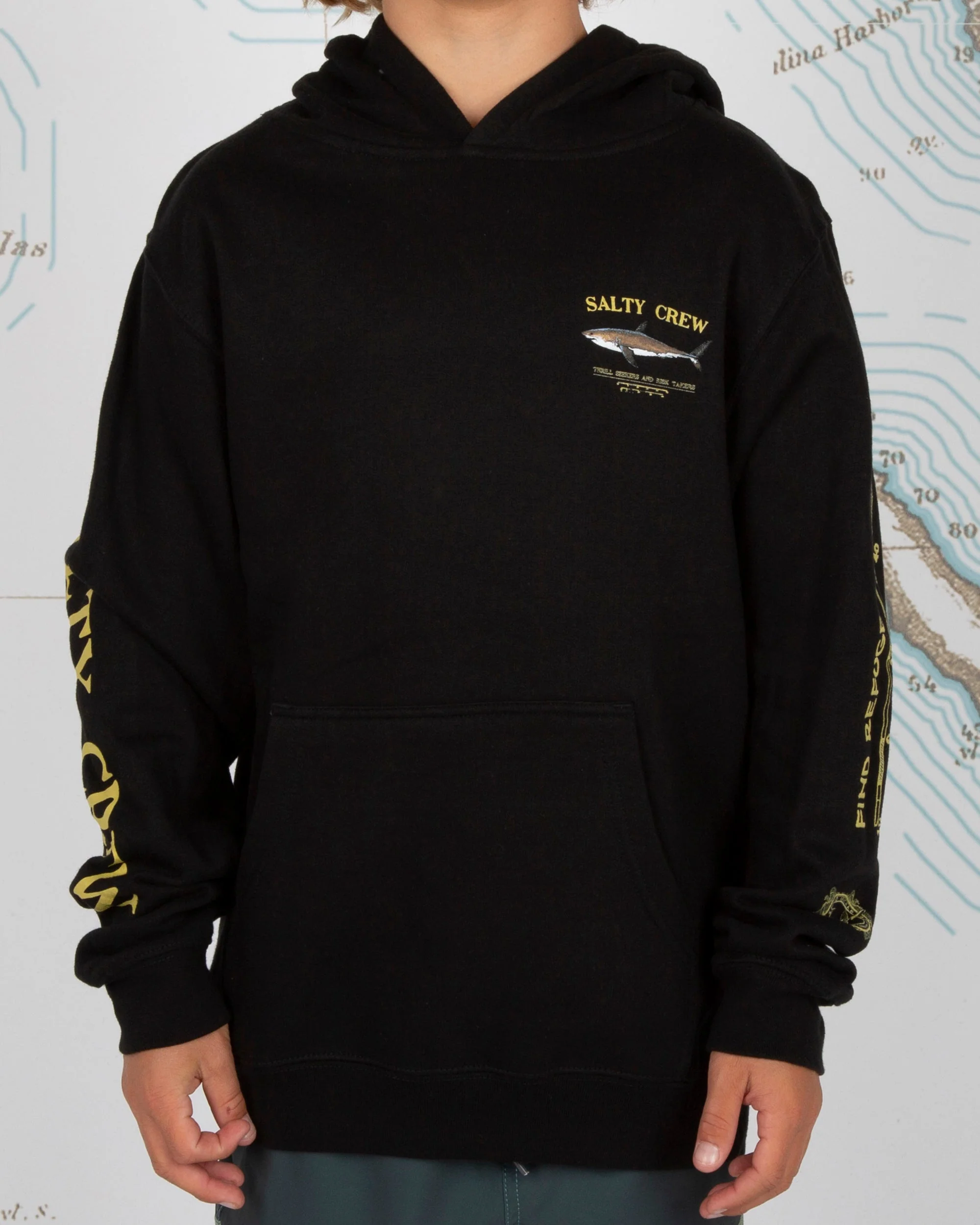 Bruce Boys Hood Fleece - Black - Image 3