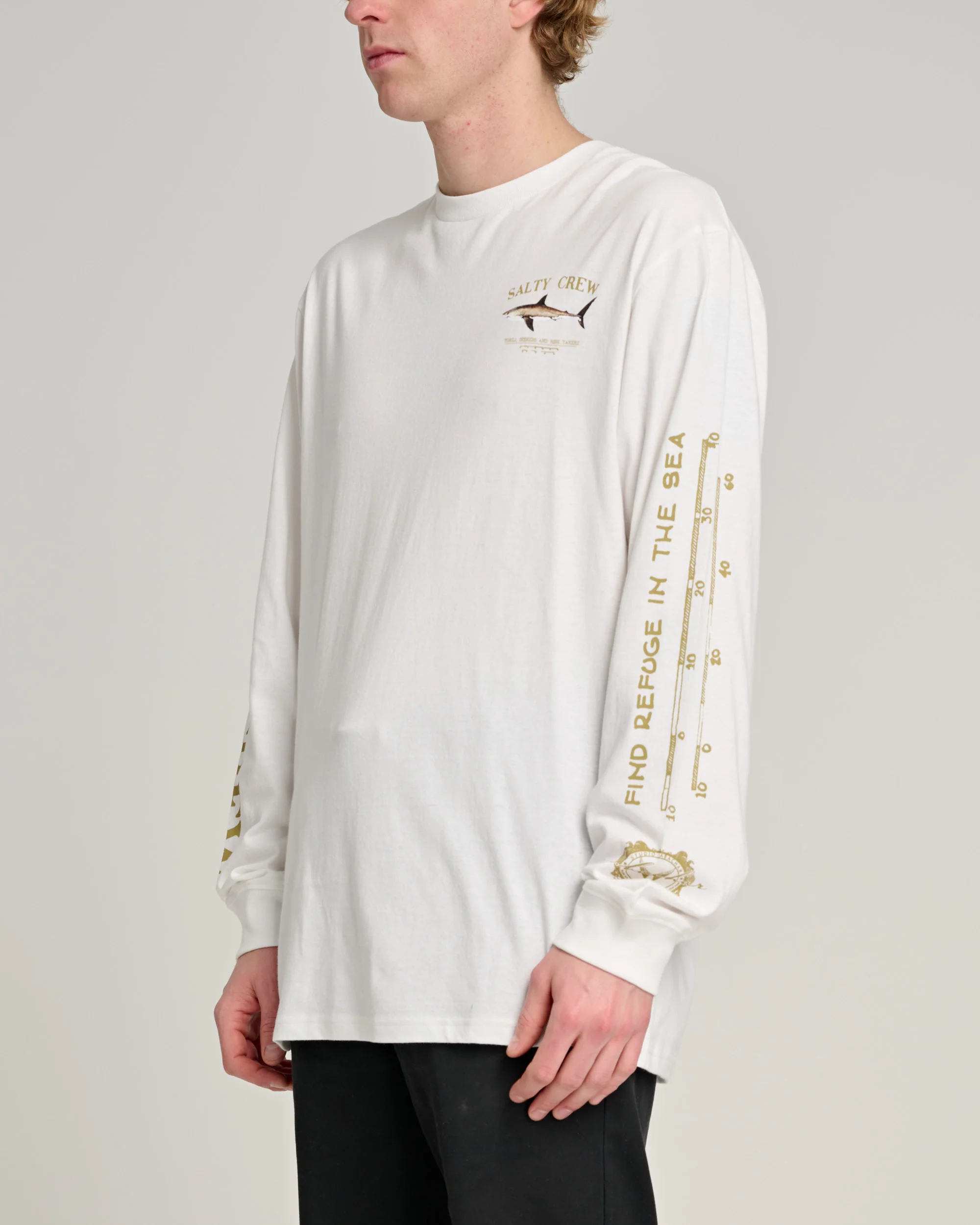 Bruce L/S Tee - White - Image 4