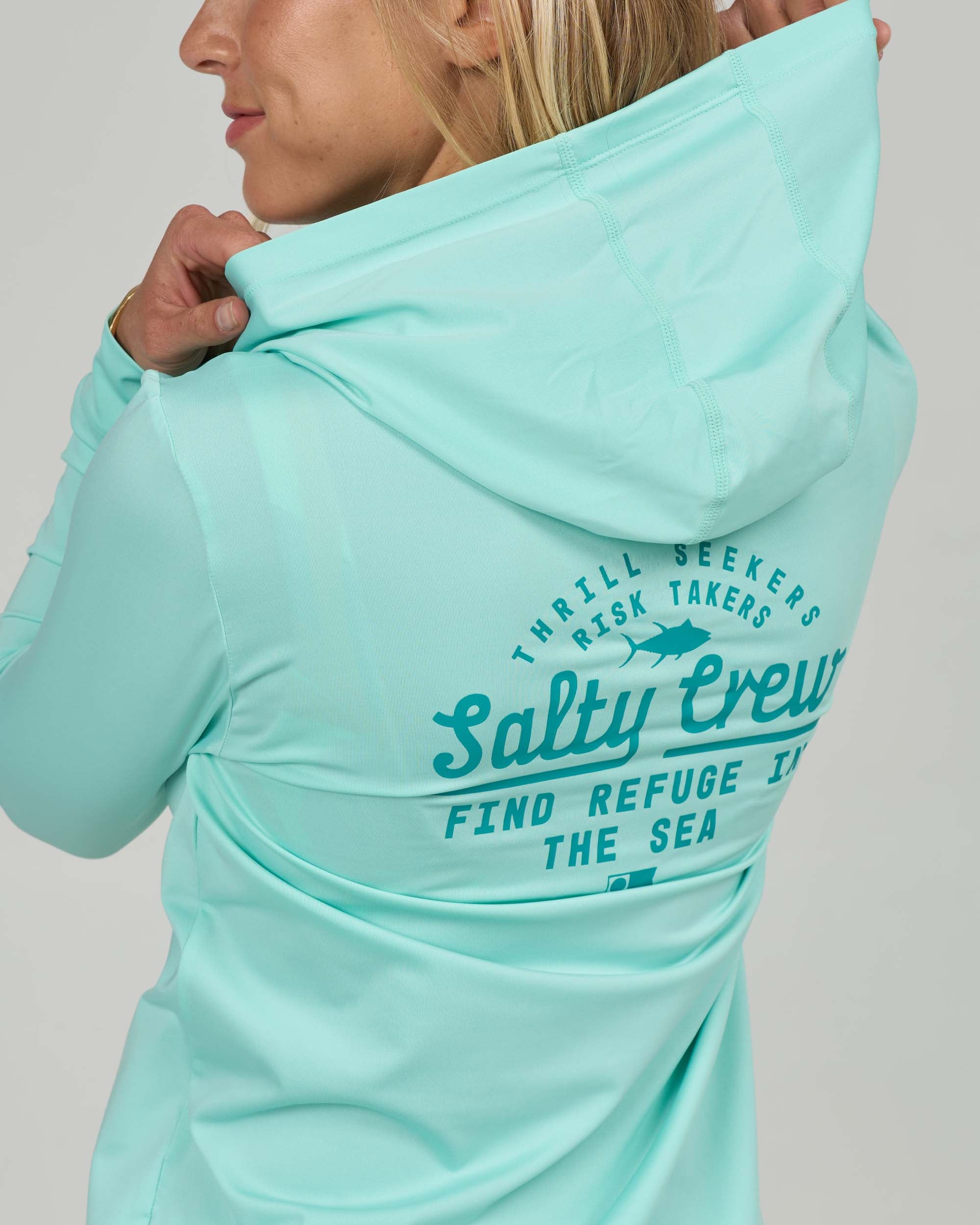 Scripted Hooded Sunshirt - Mint - Image 4